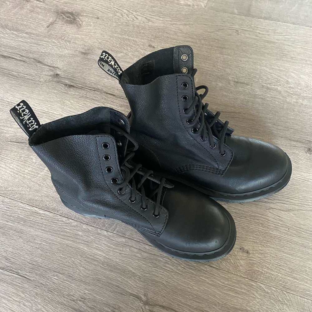 Black soft leather Doc Martens